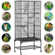 175.5cm H Extra Large Pet Cage Mobile Large Bird Cage Parrot Cage by Yaheetech