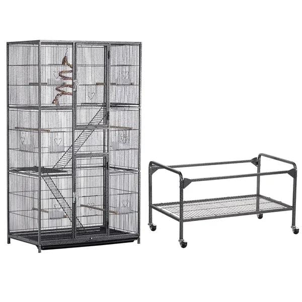 175.5cm H Extra Large Pet Cage Mobile Large Bird Cage Parrot Cage by Yaheetech