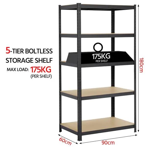 5 Tiers Metal Storage Shelving Adjustable Display Rack Unit by Yaheetech