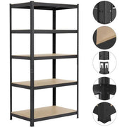 5 Tiers Metal Storage Shelving Adjustable Display Rack Unit by Yaheetech