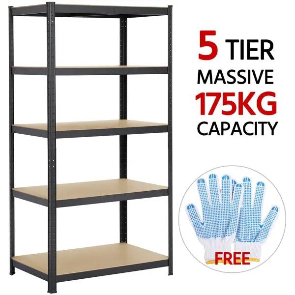 5 Tiers Metal Storage Shelving Adjustable Display Rack Unit by Yaheetech