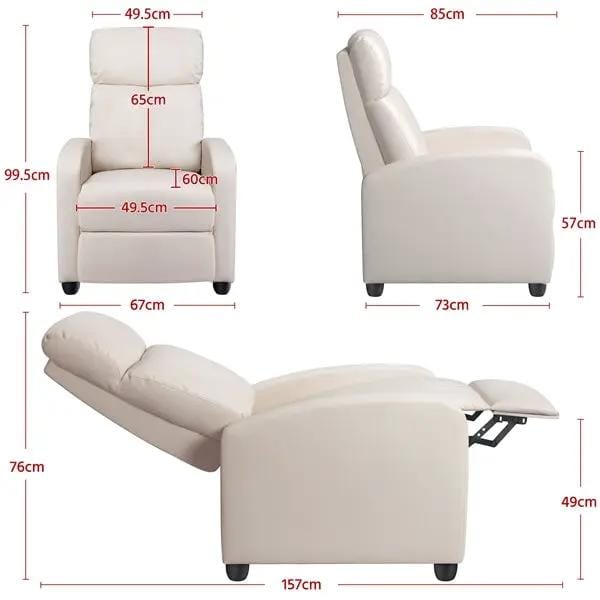 Yaheetech Recliner Chair Recliner Sofa Adjustable Modern Single Reclining Chair Upholstered Sofa Recliner Chair Recliner Sofa Adjustable Modern Single Reclining Chair Upholstered Sofa