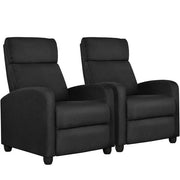 Yaheetech Black Fabric Recliner Chair – Plush Manual Reclining Armchair with Footrest Black Fabric Recliner Chair – Plush Manual Reclining Armchair with Footrest