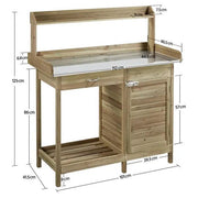 Outdoor Garden Potting Bench Table Work Bench Metal Tabletop by Yaheetech