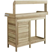 Outdoor Garden Potting Bench Table Work Bench Metal Tabletop by Yaheetech