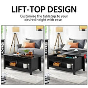 Yaheetech L 120cm Lift Top Coffee Table w/Hidden Compartment & 2 Open Shelves L 120cm Lift Top Coffee Table w/Hidden Compartment & 2 Open Shelves