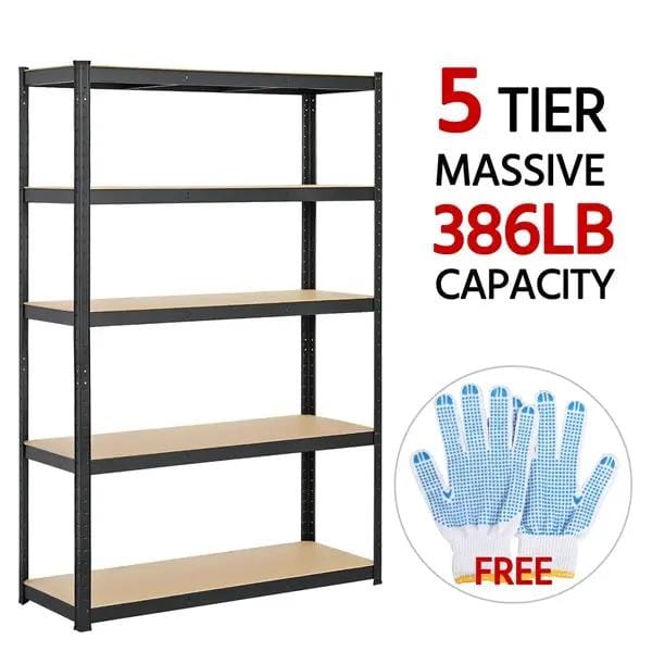 5-Tier Metal Storage Shelving Adjustable Display Rack Unit Overhead Storage Shelves by Yaheetech