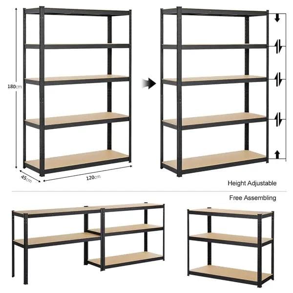 5-Tier Metal Storage Shelving Adjustable Display Rack Unit Overhead Storage Shelves by Yaheetech