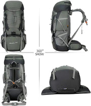 75L Camping & Hiking Backpack – Outdoor Travel Mountaineering Pack with Rain Cover ZYQS11710 by ECOTREK