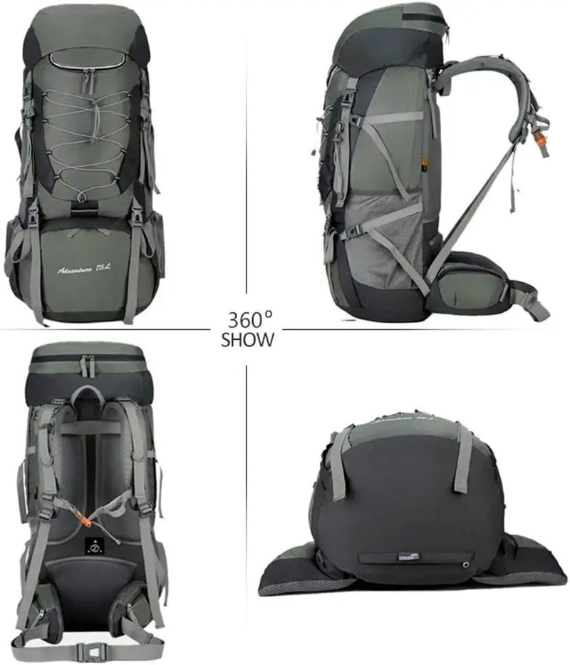 75L Camping & Hiking Backpack – Outdoor Travel Mountaineering Pack with Rain Cover ZYQS11710 by ECOTREK
