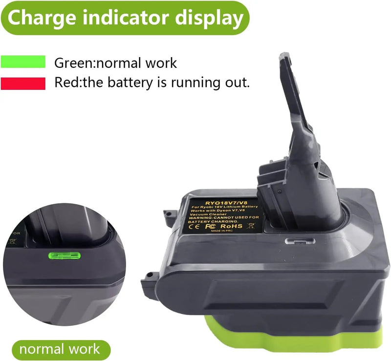 Ryobi 18V Battery to Dyson V7 V8 Adapter Converter by salelink.co.nz