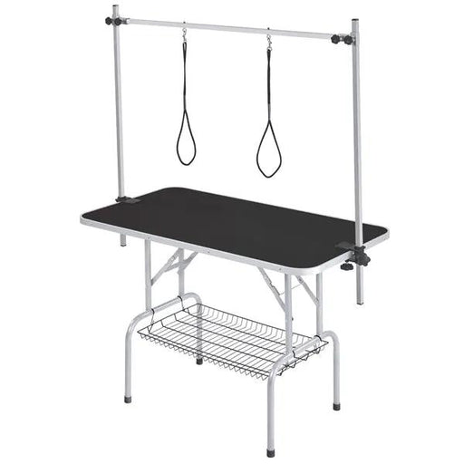 Yaheetech Foldable Pet Grooming Table Stainless Steel Arm Frame Height Adjustable Foldable Pet Grooming Table Stainless Steel Arm Frame Height Adjustable
