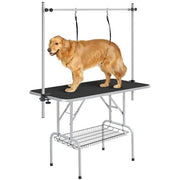 Yaheetech Foldable Pet Grooming Table Stainless Steel Arm Frame Height Adjustable Foldable Pet Grooming Table Stainless Steel Arm Frame Height Adjustable
