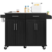 Yaheetech Kitchen Island on Wheels Kitchen Cart Trolley with Stainless Steel Top Kitchen Island on Wheels Kitchen Cart Trolley with Stainless Steel Top
