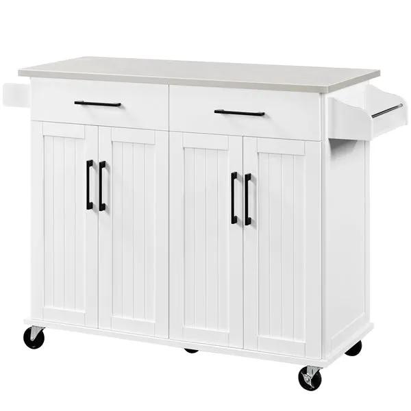 Yaheetech Stainless Steel Top Rolling Kitchen Island Cart Kitchen Trolley Stainless Steel Top Rolling Kitchen Island Cart Kitchen Trolley