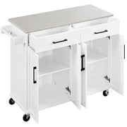 Yaheetech Stainless Steel Top Rolling Kitchen Island Cart Kitchen Trolley Stainless Steel Top Rolling Kitchen Island Cart Kitchen Trolley