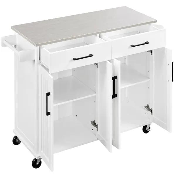 Yaheetech Stainless Steel Top Rolling Kitchen Island Cart Kitchen Trolley Stainless Steel Top Rolling Kitchen Island Cart Kitchen Trolley