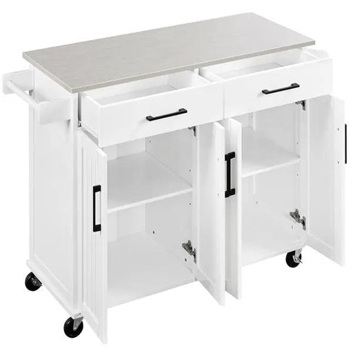 Yaheetech Stainless Steel Top Rolling Kitchen Island Cart Kitchen Trolley Stainless Steel Top Rolling Kitchen Island Cart Kitchen Trolley