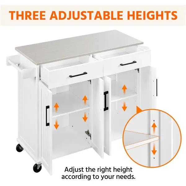 Yaheetech Stainless Steel Top Rolling Kitchen Island Cart Kitchen Trolley Stainless Steel Top Rolling Kitchen Island Cart Kitchen Trolley