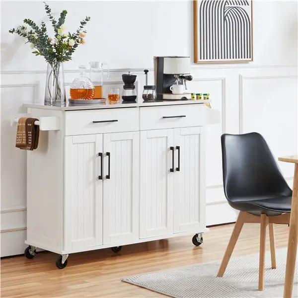 Yaheetech Stainless Steel Top Rolling Kitchen Island Cart Kitchen Trolley Stainless Steel Top Rolling Kitchen Island Cart Kitchen Trolley