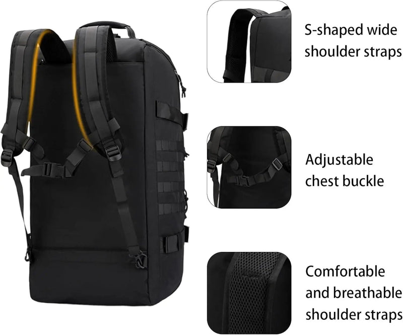 Ecotrek 80L Travel Duffel Backpack | Foldable Convertible Holdall with Hidden Straps CP7286 by ECOTREK