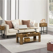 Lift Top Coffee Table with Gas Lift Mechanism Water-Resistant Center Table by Yaheetech