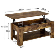 Lift Top Coffee Table with Gas Lift Mechanism Water-Resistant Center Table by Yaheetech