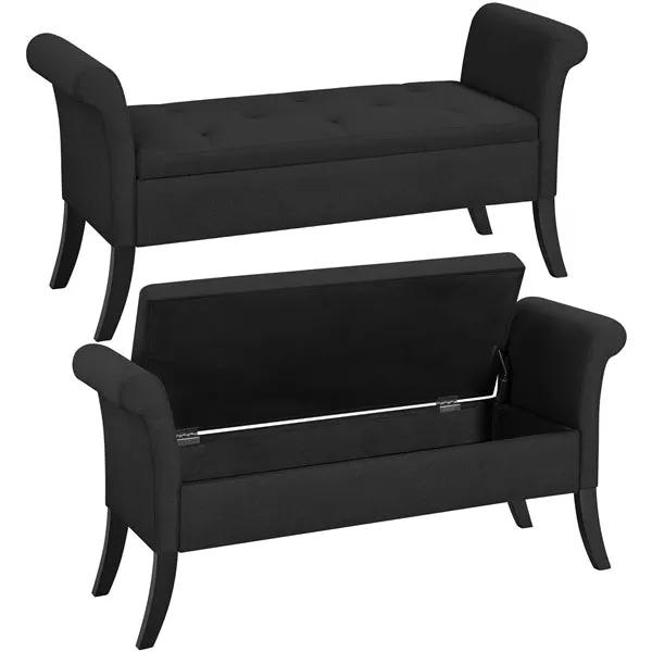Modern Fabric Tufted Storage Bench Ottoman by Yaheetech