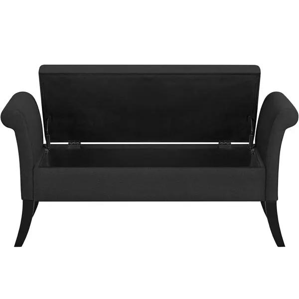Modern Fabric Tufted Storage Bench Ottoman by Yaheetech