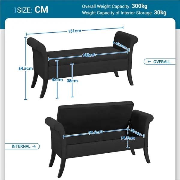 Modern Fabric Tufted Storage Bench Ottoman by Yaheetech