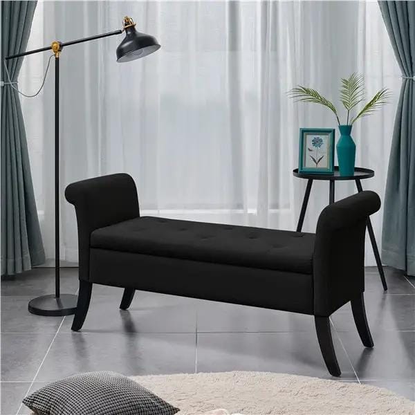 Modern Fabric Tufted Storage Bench Ottoman by Yaheetech