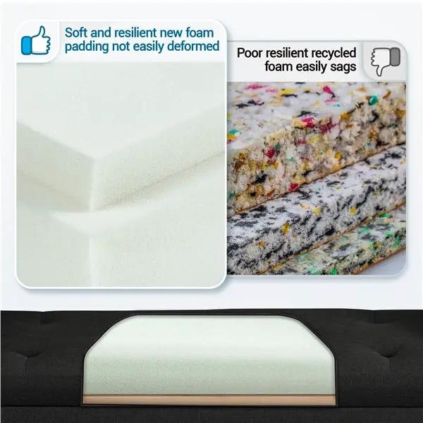 Modern Fabric Tufted Storage Bench Ottoman by Yaheetech