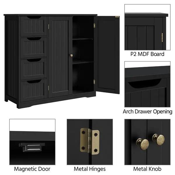 Yaheetech Furniture Organizer Bathroom Floor Cabinet Side Storage Cabinet Furniture Organizer Bathroom Floor Cabinet Side Storage Cabinet