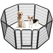 Yaheetech 80x100 cm Black Iron Dog Playpen Panels With Door Heavy Duty Exercise Pen Yaheetech 80x100 cm Black Iron Dog Playpen With Door