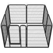 Yaheetech 80x100 cm Black Iron Dog Playpen Panels With Door Heavy Duty Exercise Pen Yaheetech 80x100 cm Black Iron Dog Playpen With Door