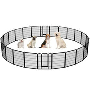 Yaheetech 80x100 cm Black Iron Dog Playpen Panels With Door Heavy Duty Exercise Pen Yaheetech 80x100 cm Black Iron Dog Playpen With Door