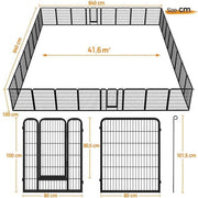Yaheetech 80x100 cm Black Iron Dog Playpen Panels With Door Heavy Duty Exercise Pen Yaheetech 80x100 cm Black Iron Dog Playpen With Door
