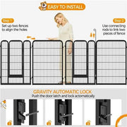 Yaheetech 80x100 cm Black Iron Dog Playpen Panels With Door Heavy Duty Exercise Pen Yaheetech 80x100 cm Black Iron Dog Playpen With Door