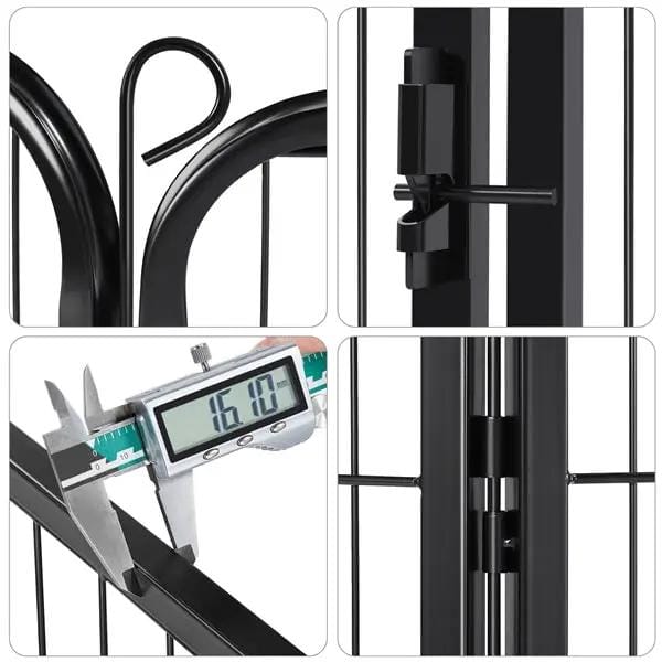 Yaheetech 80x100 cm Black Iron Dog Playpen Panels With Door Heavy Duty Exercise Pen Yaheetech 80x100 cm Black Iron Dog Playpen With Door