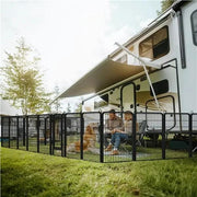 Yaheetech 80x100 cm Black Iron Dog Playpen Panels With Door Heavy Duty Exercise Pen Yaheetech 80x100 cm Black Iron Dog Playpen With Door