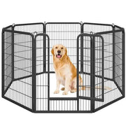 Yaheetech 80x100 cm Black Iron Dog Playpen Panels With Door Heavy Duty Exercise Pen Yaheetech 80x100 cm Black Iron Dog Playpen With Door