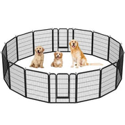 Yaheetech 80x100 cm Black Iron Dog Playpen Panels With Door Heavy Duty Exercise Pen Yaheetech 80x100 cm Black Iron Dog Playpen With Door