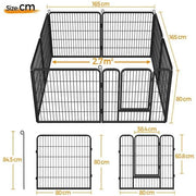 Yaheetech 31.5 Inch Heavy Duty Dog Playpen With Door Black Metal Enclosure Yaheetech 31.5 Inch Heavy Duty Dog Playpen With Door