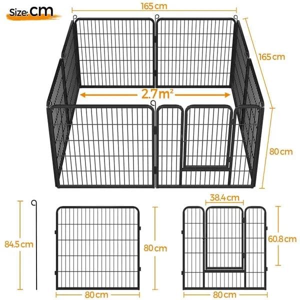 Yaheetech 31.5 Inch Heavy Duty Dog Playpen With Door Black Metal Enclosure Yaheetech 31.5 Inch Heavy Duty Dog Playpen With Door
