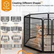 Yaheetech 31.5 Inch Heavy Duty Dog Playpen With Door Black Metal Enclosure Yaheetech 31.5 Inch Heavy Duty Dog Playpen With Door