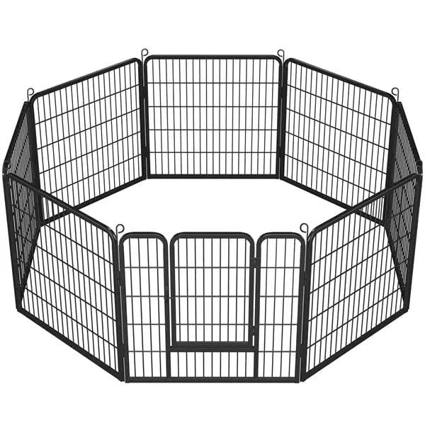 Yaheetech 31.5 Inch Heavy Duty Dog Playpen With Door Black Metal Enclosure Yaheetech 31.5 Inch Heavy Duty Dog Playpen With Door