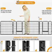 Yaheetech 31.5 Inch Heavy Duty Dog Playpen With Door Black Metal Enclosure Yaheetech 31.5 Inch Heavy Duty Dog Playpen With Door