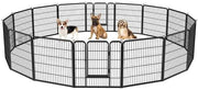 Yaheetech 31.5 Inch Heavy Duty Dog Playpen With Door Black Metal Enclosure Yaheetech 31.5 Inch Heavy Duty Dog Playpen With Door
