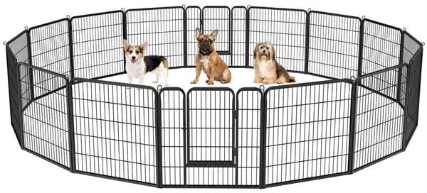 Yaheetech 31.5 Inch Heavy Duty Dog Playpen With Door Black Metal Enclosure Yaheetech 31.5 Inch Heavy Duty Dog Playpen With Door