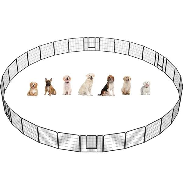 Yaheetech 31.5 Inch Heavy Duty Dog Playpen With Door Black Metal Enclosure Yaheetech 31.5 Inch Heavy Duty Dog Playpen With Door